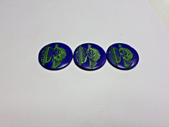 Vintage Czech Egyptian Revival Blue Lapis Glass Sphinx Round Cabochons Cabs 32mm