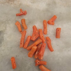 Vintage Natural Mediterranean Salmon Coral Branch Beads – Loose Undyed Old Stock