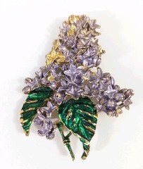 Lilac Flower Bunch Purple Flower Brooch Pin