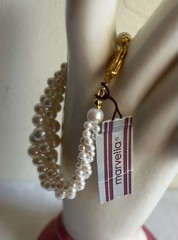 Vtg Marvella Multi Strands Faux Pearl Bracelet Original Tag