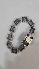 Vintage Two-Tone, Silver & Gold, 8″ Tennis Bracelet W/ Purple Cabochon (1046)