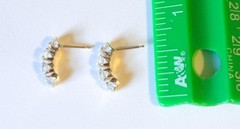 10K Solid Yellow Gold Cubic Zirconia Stud Climber Earrings