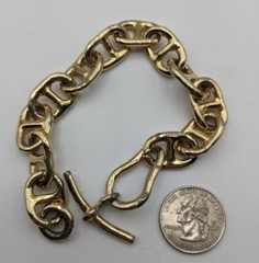 Vintage Les Bernard Gold Tone Mariners Link Chunky Bracelet