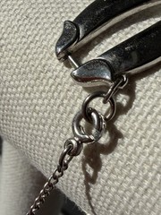 Vintage Monet Large Open Link Silver Tone Bracelet Safety Chain 7 inches