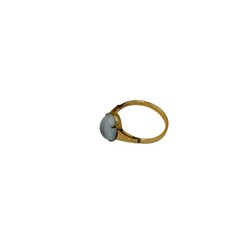 1.8g Antique Vintage Deco 10k Yellow Gold Filled GF Moonstone Band Ring S 6