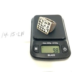 Vintage Sterling Signed 925 Rare Inlay Wood Art Deco Signet Ring Band size 7 1/4