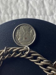 Vintage Coin Charm Bracelet 1940 – 1950’s Nine Coins – Bracelet