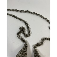 Vintage Silver Tone Lariat Necklace 32in