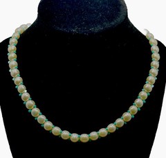 Ross Simons 925 SS pearl & Turquoise Necklace Coastal Classic Old Money