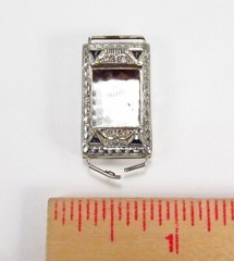 Antique 1930s Belais NY USA 18K White Gold Sapphire Diamond Ladies Watch Case