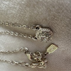 Vintage 1928 Brand Jewelry Crystal Octagon Silvertone Necklace 18”
