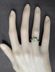 Platinum Vintage Engagement Ring 3.02ct.Natural Yellow Radiant Cut Diamond GIA