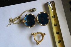 Vintage STAUER Egg Trinket Box with Matching Pendant Necklace