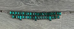Emerald Green Rhinestones Art Deco Fashion Necklace Vintage RARE
