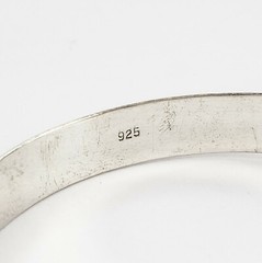 Vintage Sterling Silver 925 Hinged Bangle Bracelet Signed FAS with Safety Chain