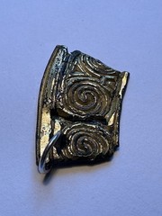 Viking Celtic Gilded Copper Curved Scroll Charm Pendant COA 022645 silver