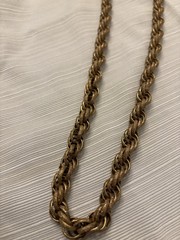 Miriam Haskell Vintage Heavy Gold Tone Rope 36 In Necklace