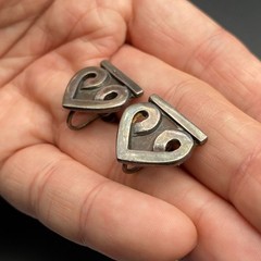 Vintage Mexico Modernist Margot de Taxco 195 Eagle 16 Screw Back Earrings