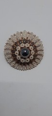 Beautiful Clip-on Earrings Vintage Style with Pattern Round Multicolored Enamel