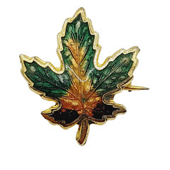 Maple Leaf Tiny Colorful Enamel Metal Vtg Scatter Lapel Necktie or Brooch Pin