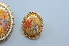 Vintage lot Cameo Style romantic Brooch Pin 1 signed West Germany PG25