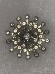 Vintage 50’s Starburst Crystal Brooch – 1.75” x 1.75” Estate