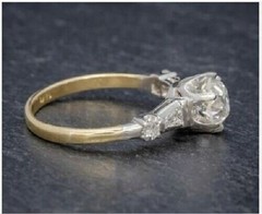 Art Deco 2.30 Ct White Diamond Antique Vintage Wedding Ring 14K Yellow Gold FN
