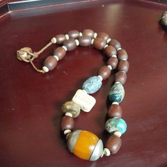 3 Vintage Beaded Necklaces – Tribal – Wood, Glass & Stone –