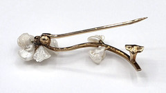Vintage American Natural Freshwater Pearl and Diamond Brooch 14K