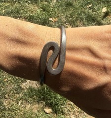 Modernist Bracelet Sterling Silver Cuff Abstract Swirl Taxco Mexico