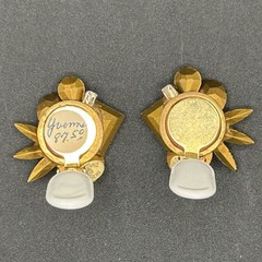 Vintage 80s 90s Stefanie Somers Red Rhinestone Clip On Earrings NOS