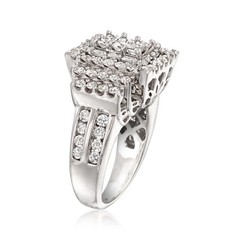 Vintage 3.00 ct. t.w. Diamond Cluster Ring in 14kt White Gold. Size 5.5