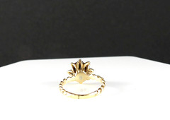 Vintage Solid 14K Yellow Gold Ring Ruby Diamond Cluster Fine Fancy Jewelry