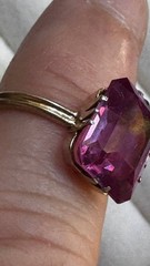 Vintage USSR Soviet 875 Sterling Silver Ring with Sapphire for Women 5.5