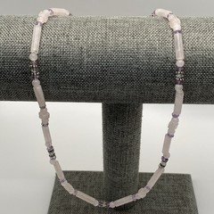 Sajen 925 Sterling Silver Necklace Rose Quartz Amethyst Beaded Accents Vintage