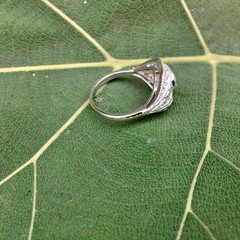 Art Deco Style Lab Created Diamond Bezel Set 14K White Gold FN Engagement Ring