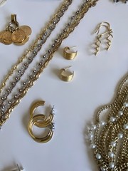 Vintage Now Mixed Silver And Gold Tone Jewelry Lot 58 Piece