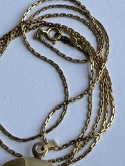 N/C 12k Gold Filled Chain & Etched Floral Locket Pendant Necklace