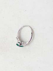 Vintage 1950s $4000 1.50ct AAA+++ Colombian Emerald Diamond 14k White Gold Ring