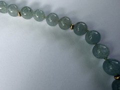 Vintage natural Aqua Marine Necklace With Gold Filled Beads And Clasp! 18”