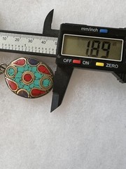 Vintage Tibetan Brass With Stones Beautiful Amulet Pendant Wearable Art