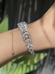 Original Antique Art Deco Platinum 3.65ct Earth Diamond Cocktail Watch