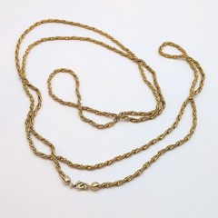 Napier Signed 1/20 12k GF Gold Filled Extra Long Twist Rope Chain 58.5in 42.37g
