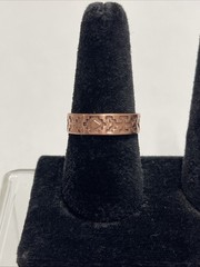 Vintage WM Wheeler Solid Copper Signed Aztec Print Fashion Band Ring 11.5