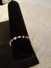 Vintage Signed Napier Silver Tone Clear Rhinestone Bracelet