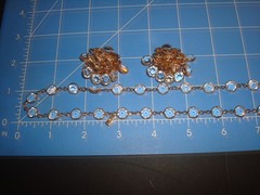 SWAROVSKI SWAN SET/LOT CLEAR CRYSTAL BEZEL NECKLACE 36″&EARRINGS,CLUSTER,DANGLE