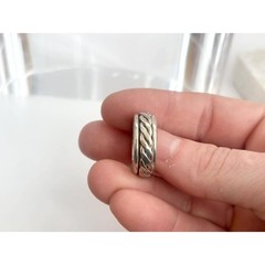 Rope Framed Spinner Straight Banded 925 Sterling Silver Vintage Ring – sz 6.5
