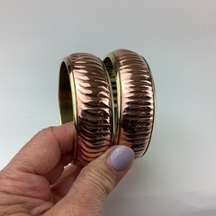 Lot of 5 Vintage Boho Bracelets, Stone, Leather, Brass, Copper