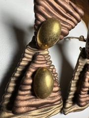 Jeff Lieb Womens Gold/Brass Tone Huge Dangle Geometric Statement ClipOn Earrings