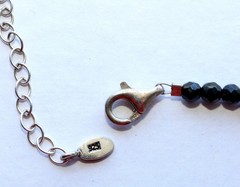 BARSE Sterling Necklace 19″ Black Dark Red Gray Beads Balls .925 Silver THAI